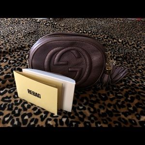 Gucci soho mini purple gold chain crossbody